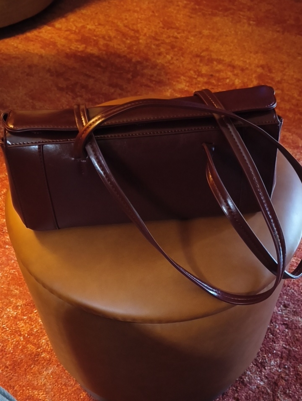 Womens Brown Leather Shoulder Bag